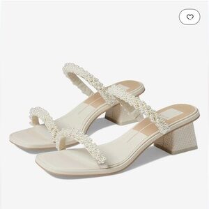 Dolce Vita Cream Pearl Embellished Heels